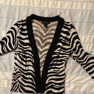 White House Black Market Zebra Cardigan
